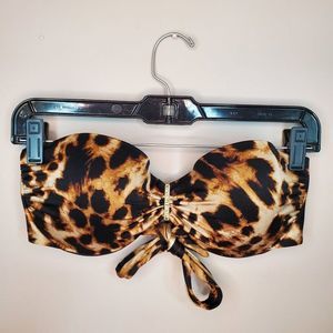 Victoria Secret Swim Top 34DD Leopard Brown Black